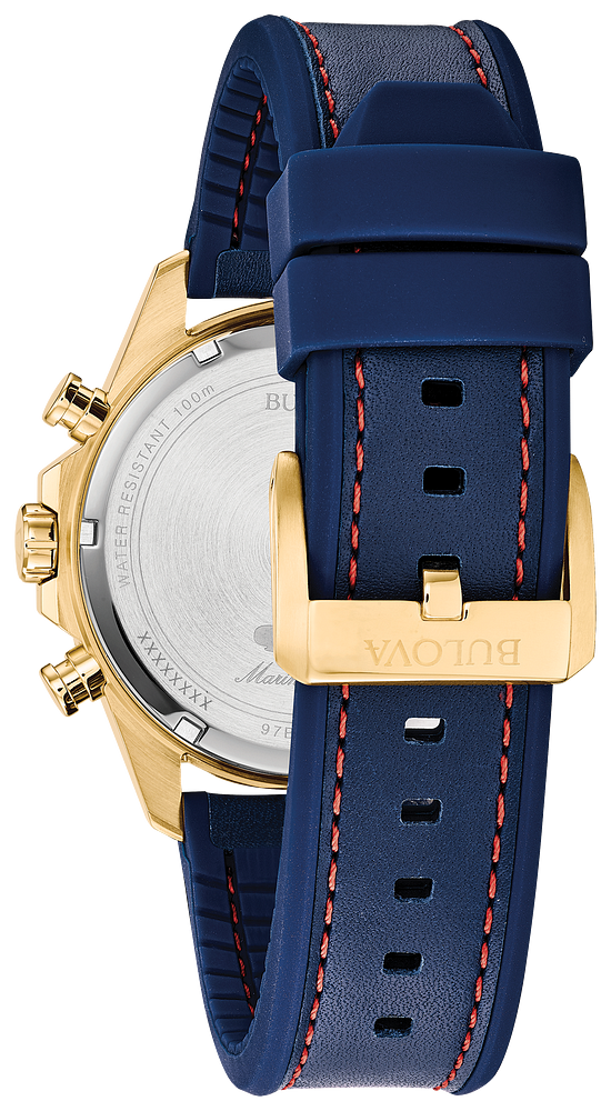 Bulova watch blue 2024 and gold