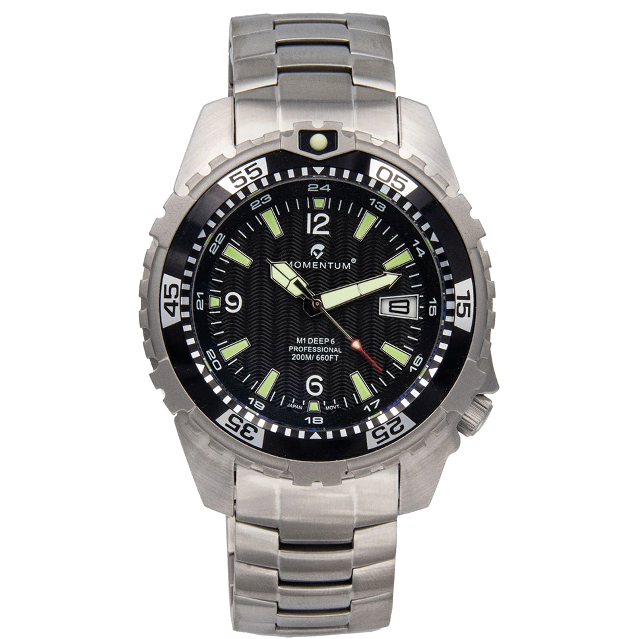 Momentum M1 Deep 6 - S/S with Black Dial - 1M-DV06BS00