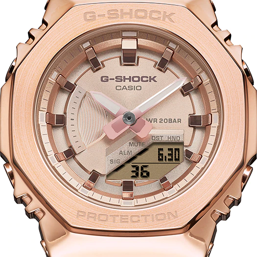 Casio G Shock GMS2100 Series Carbon Square Rose Gold