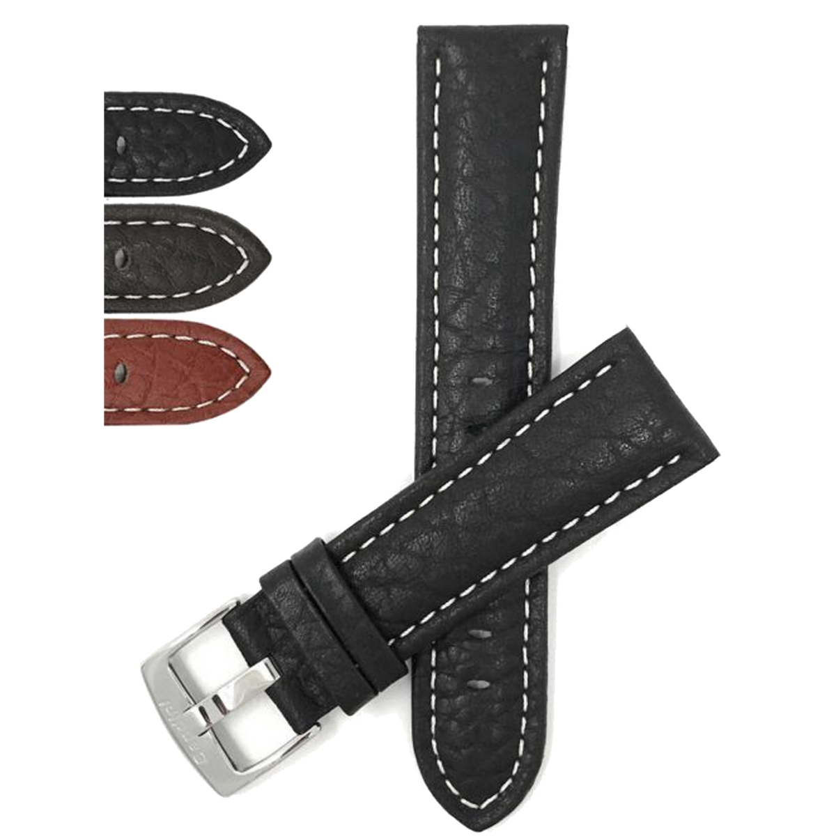 Bandini Watchstrap Genuine Leather - Buffalo Grain Padded