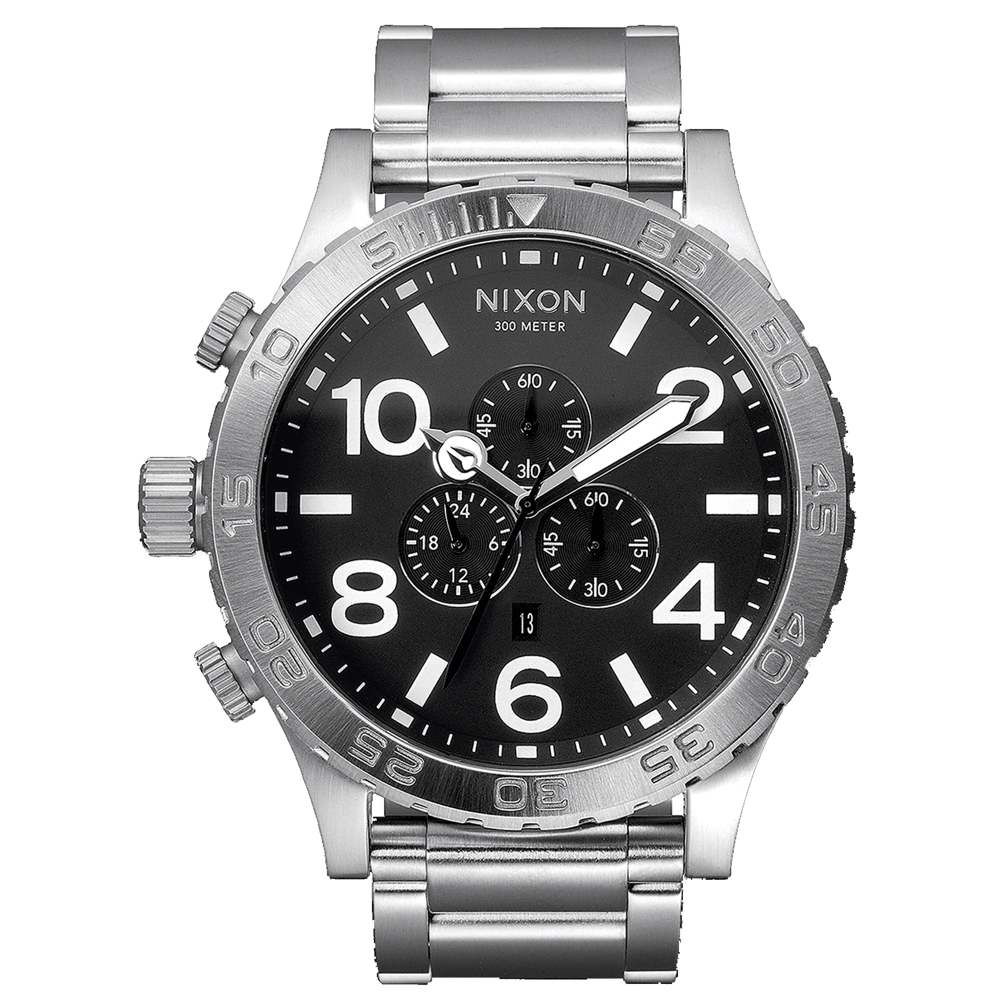 Nixon Orologio Cronografo 51-30 Unisex, Cinturino Acciaio Inox, Quadrante Grande 51mm, Impermeabile 30 ATM