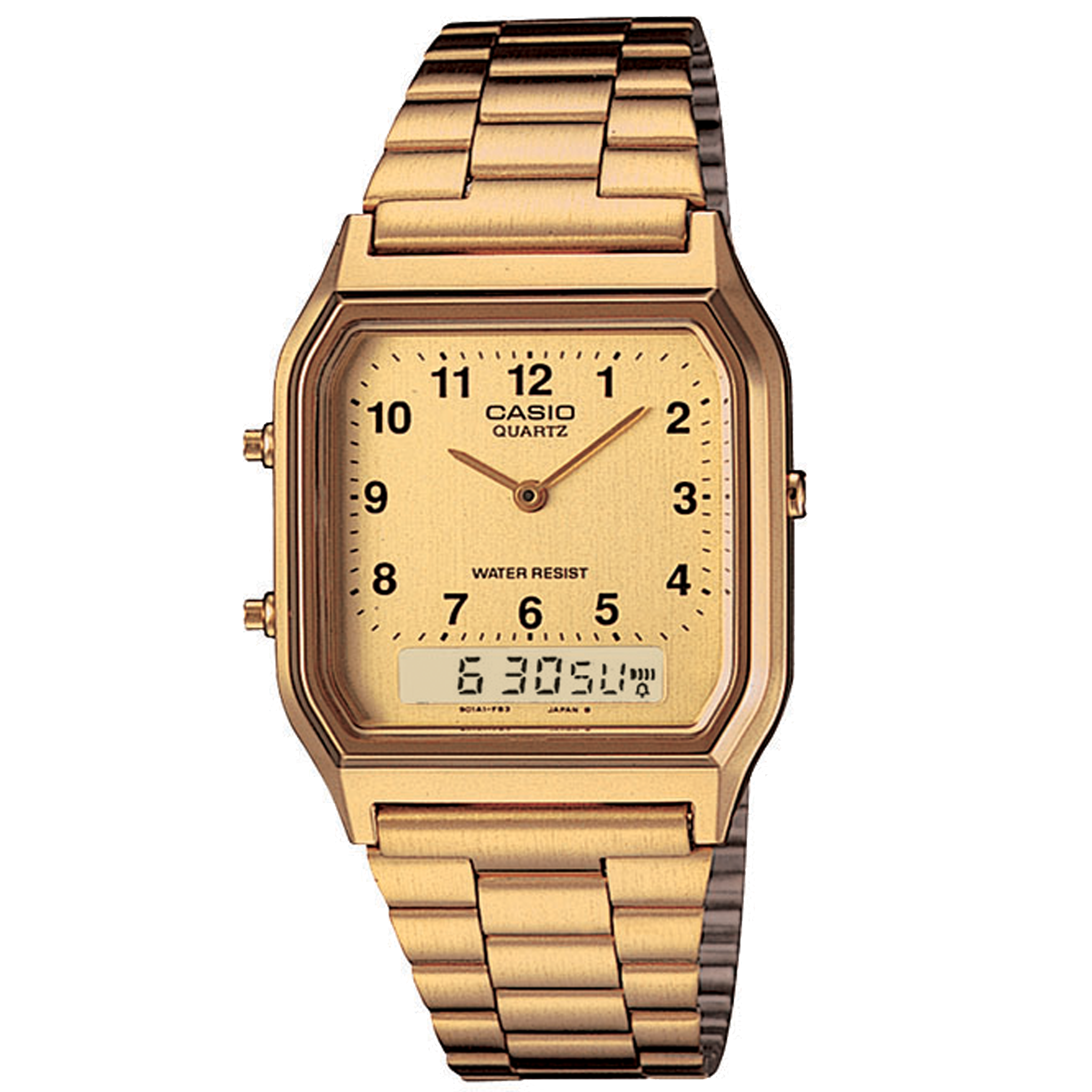 CASIO FUTURIST analog-digital GOLD 腕時計 Casio A130WEG-9A Vintage Retro-Futuristic Digital Gold Tone Unisex