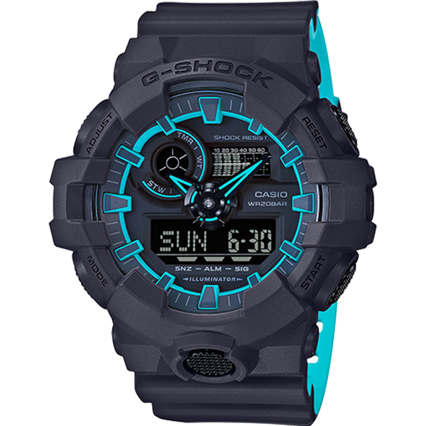Casio G Shock Analog Digital Black Blue