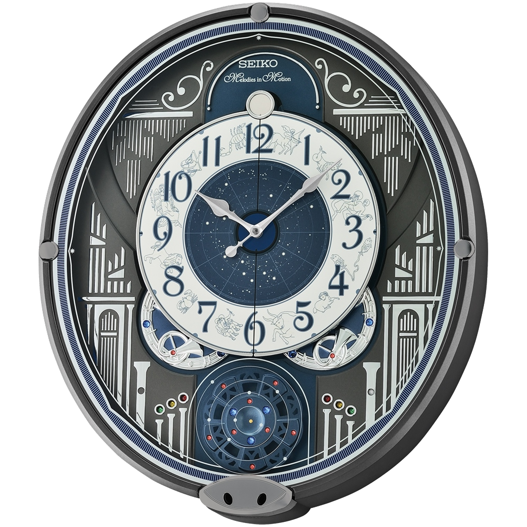希少品　Melody in Motionシリーズ 手塗り 磁器 置時計 Seiko Melody In Motion Wall Clock QXM393N