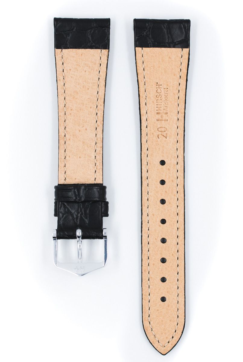 Hirsch ARISTOCRAT Croco Embossed Leather Watch Strap