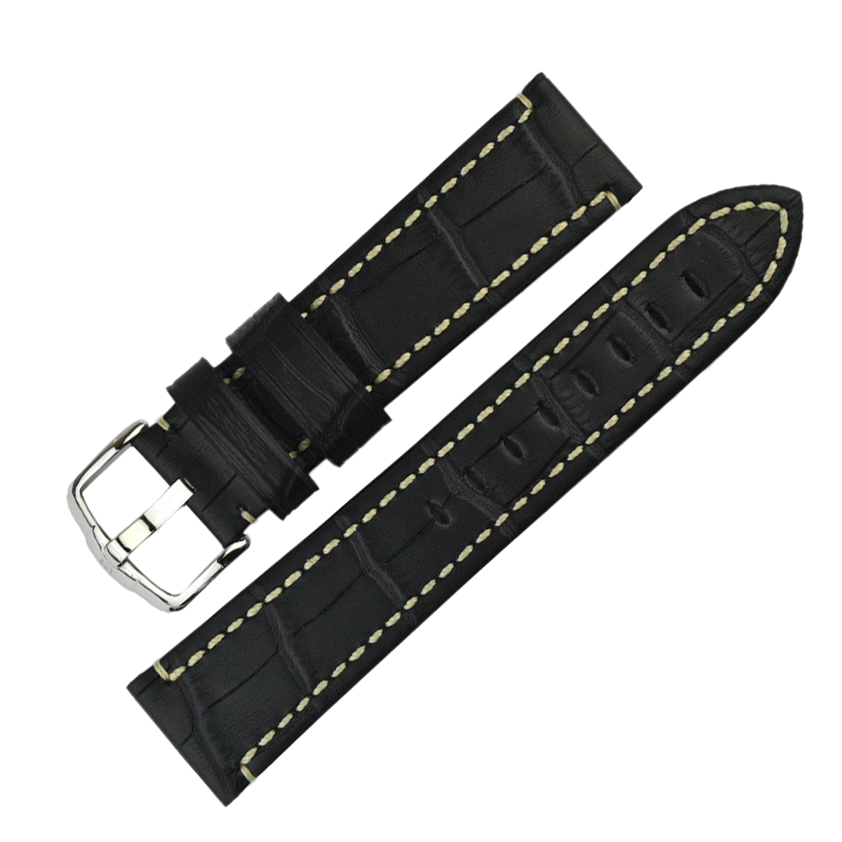 Hirsch KNIGHT Alligator Embossed Leather Watch Band