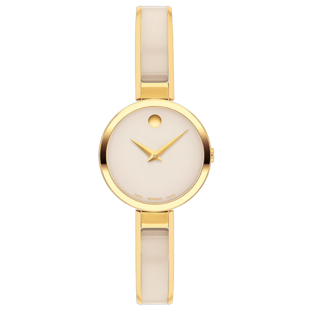 Movado Moda Bangle - Gold-Tone with Ceramic Inlay