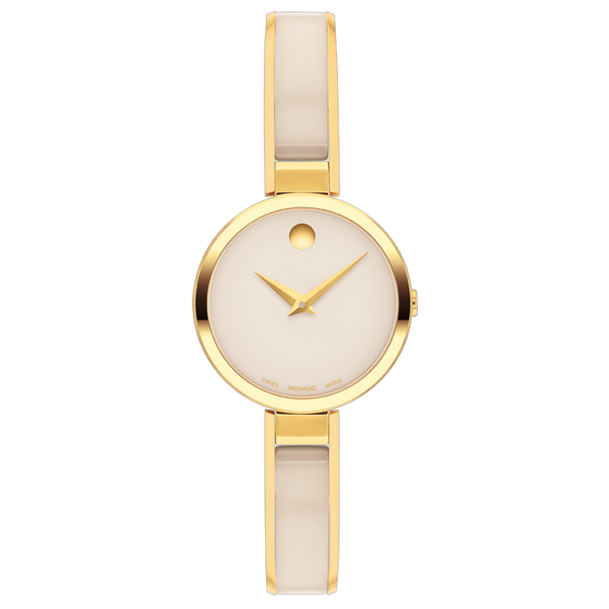 Movado Moda Bangle - Gold-Tone with Ceramic Inlay