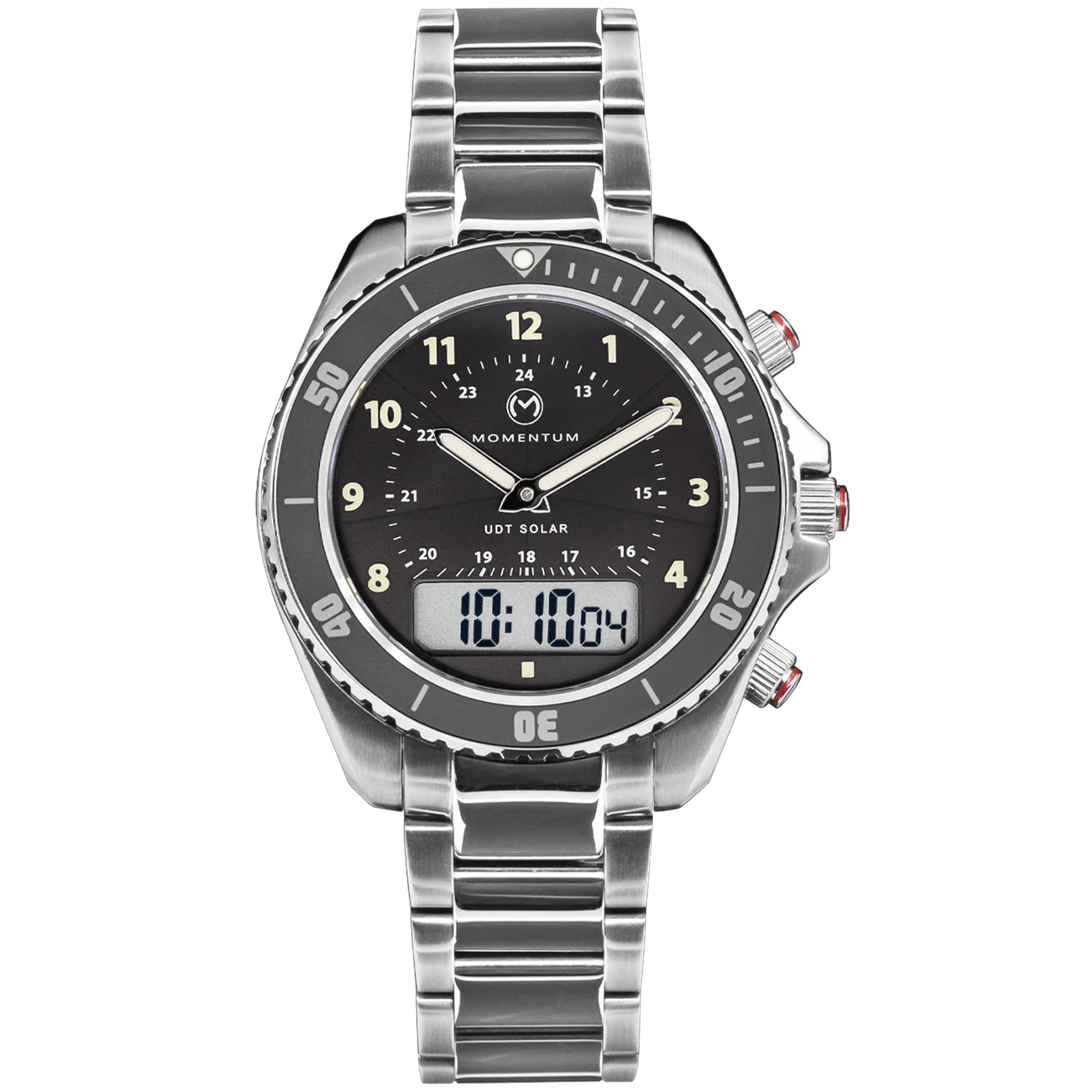 Momentum UDT SS Solar - Arabic Numerals - Black Dial