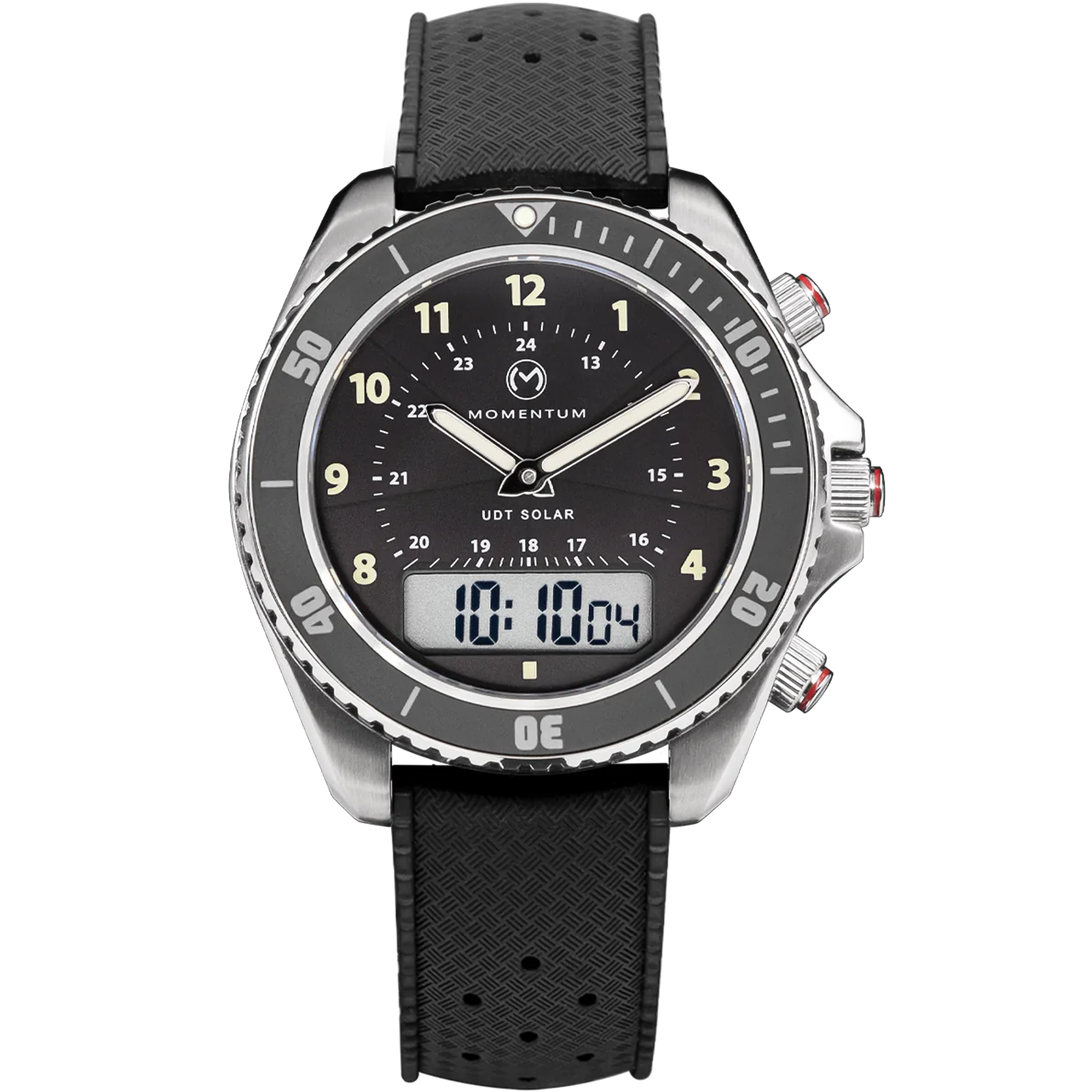 Momentum UDT SS Solar - Arabic Numerals - Black Dial
