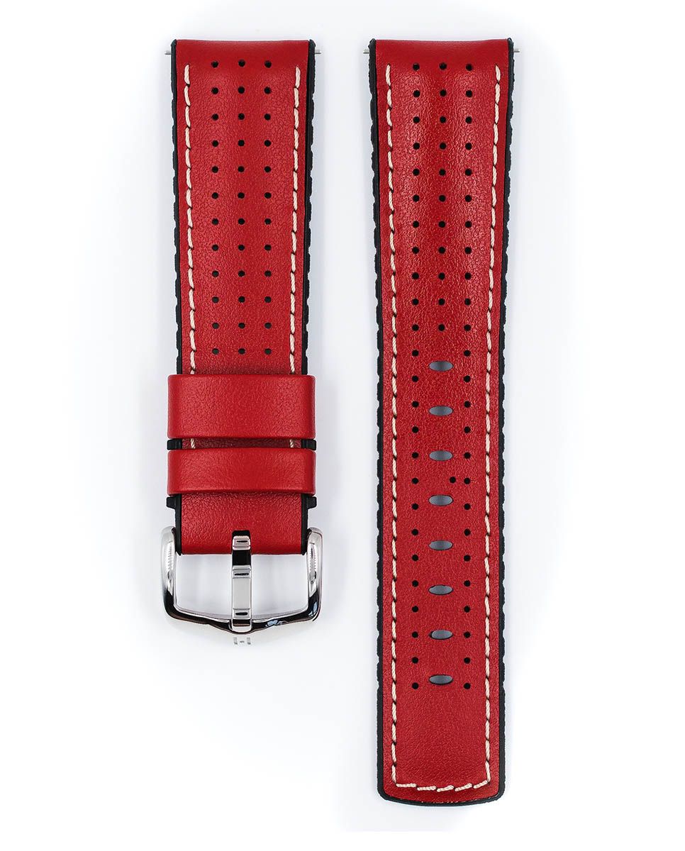 Hirsch TIGER Perforated Leather Performance Watch Strap