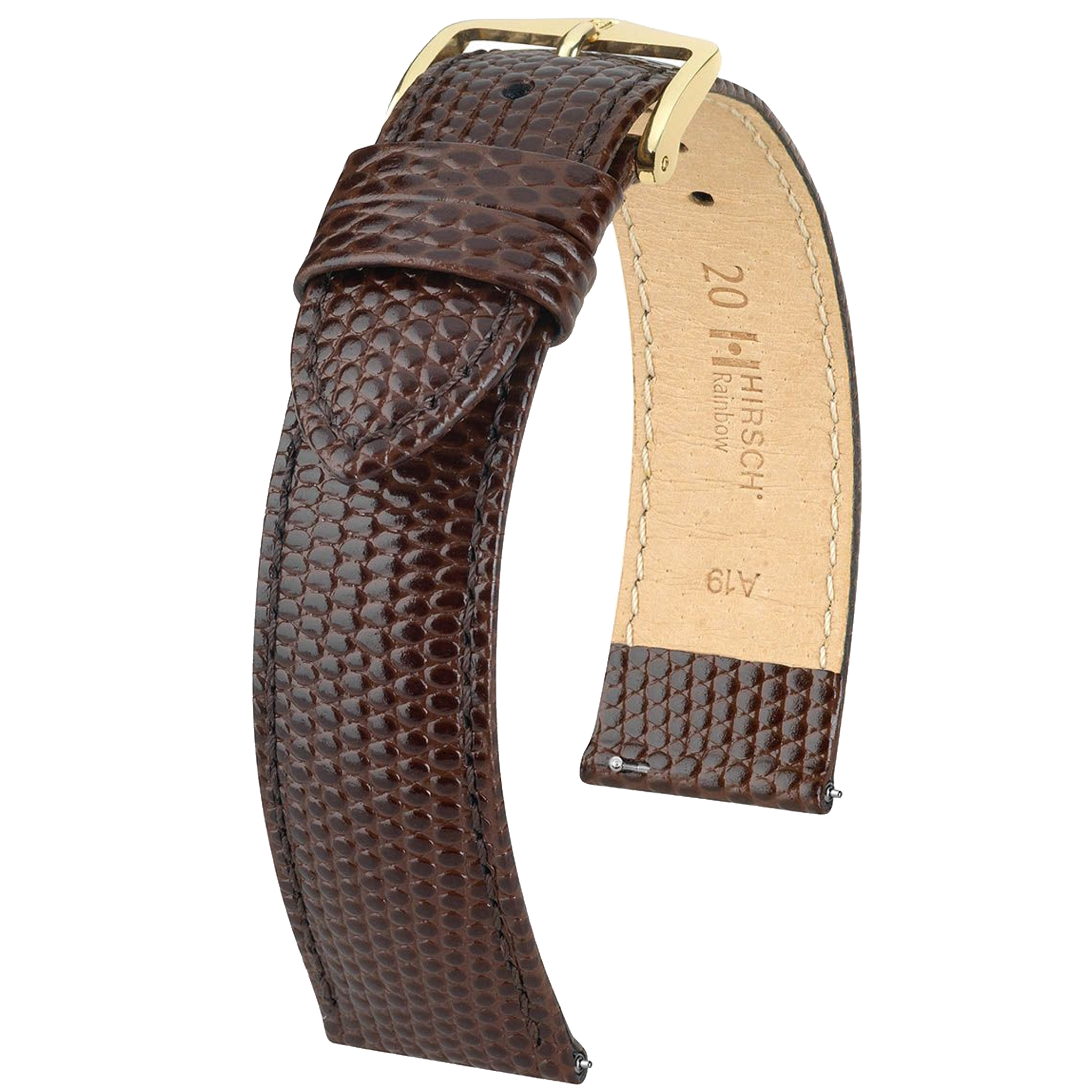Hirsch RAINBOW Lizard Embossed Leather Watch Strap