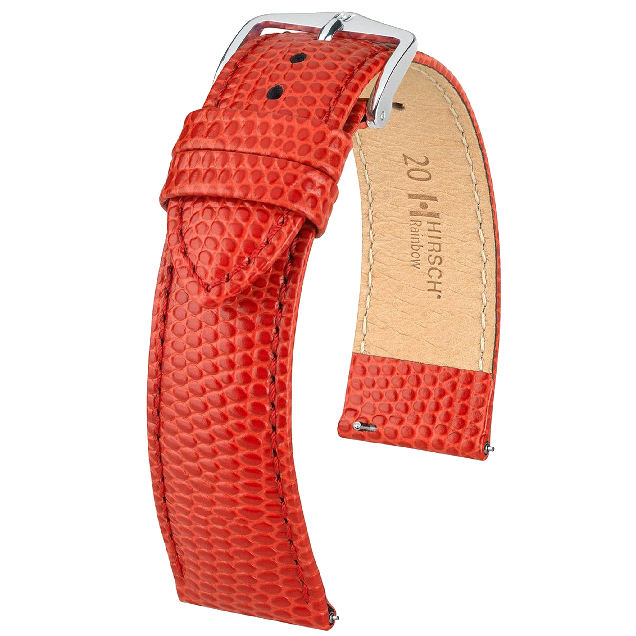 Hirsch RAINBOW Lizard Embossed Leather Watch Strap