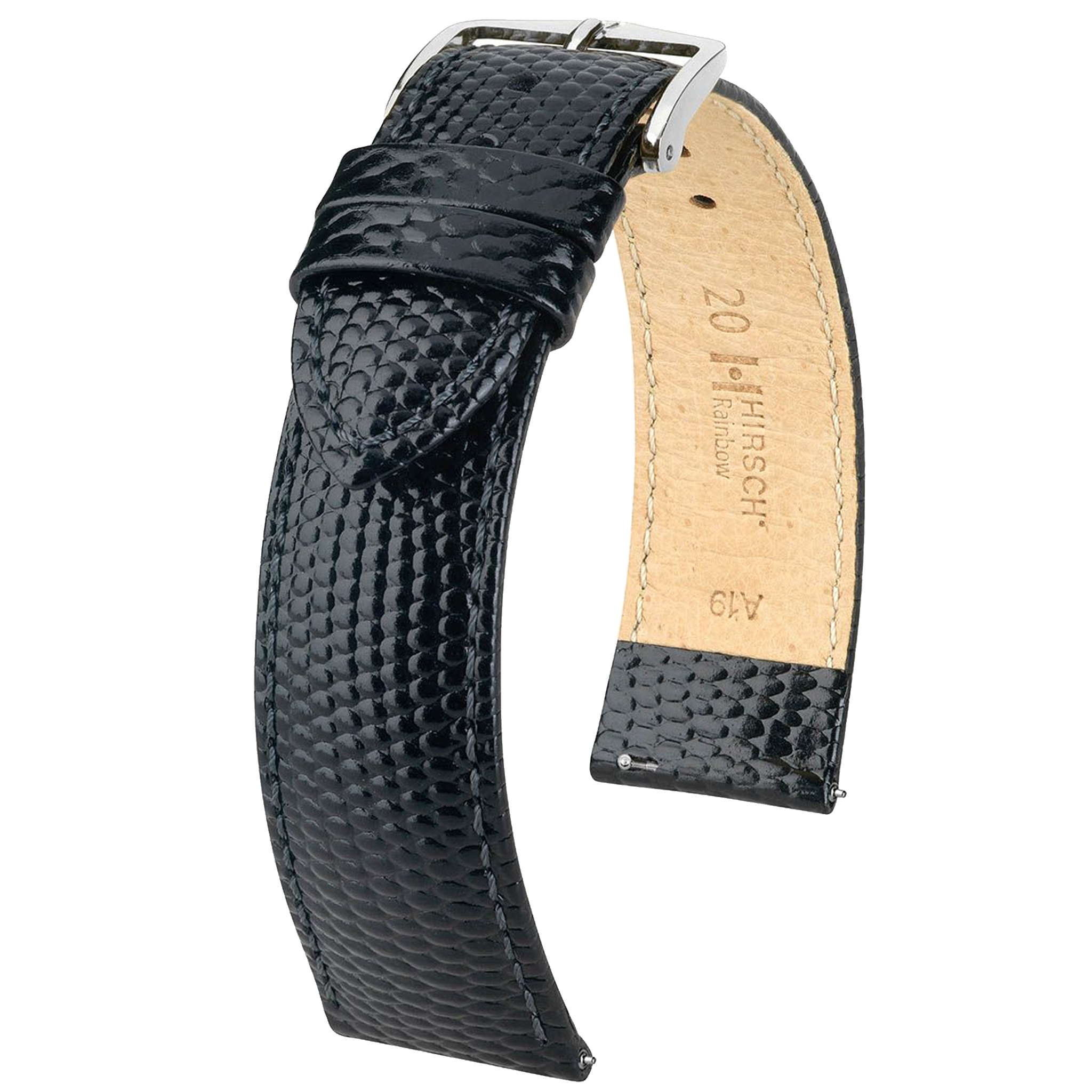 Hirsch RAINBOW Lizard Embossed Leather Watch Strap