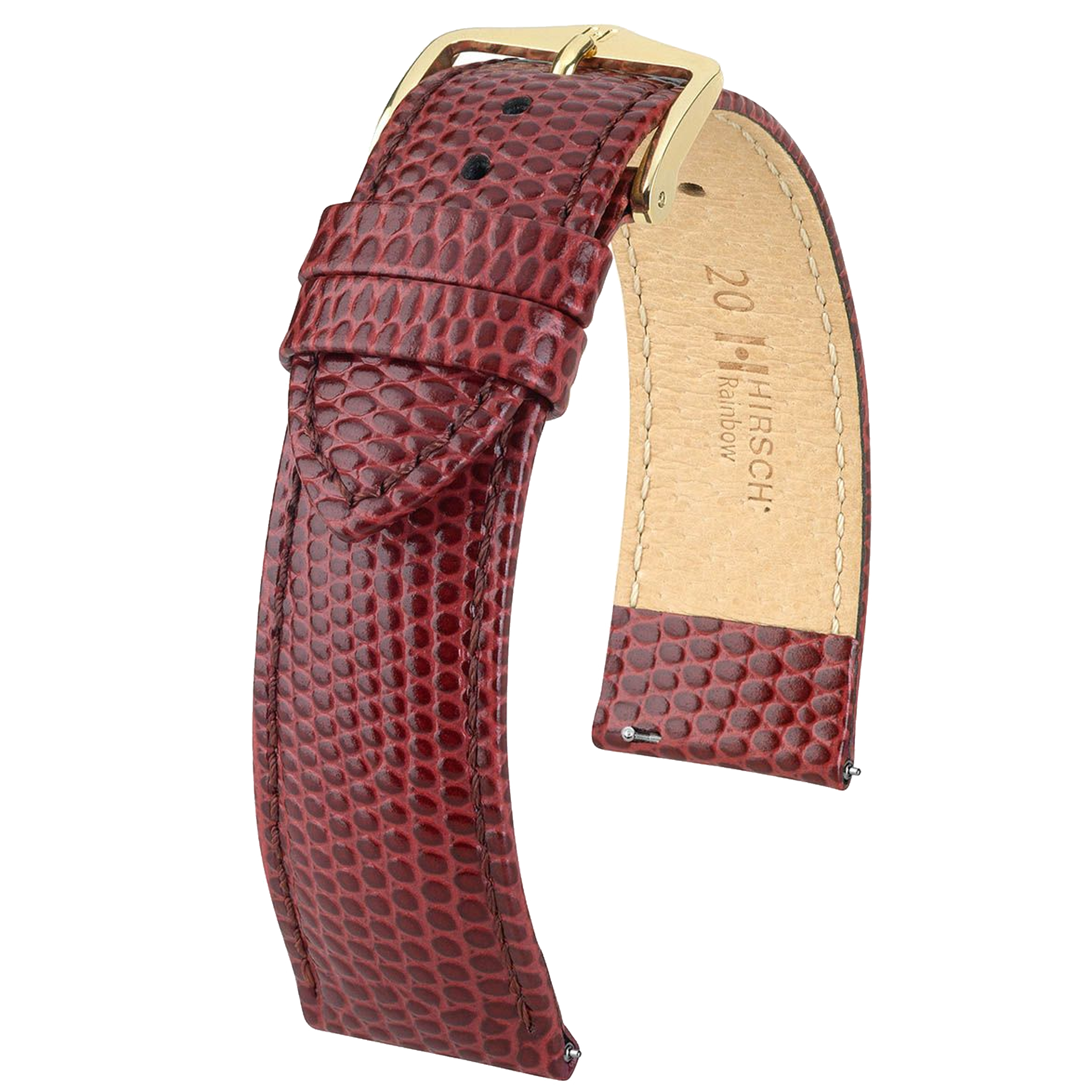 Hirsch RAINBOW Lizard Embossed Leather Watch Strap