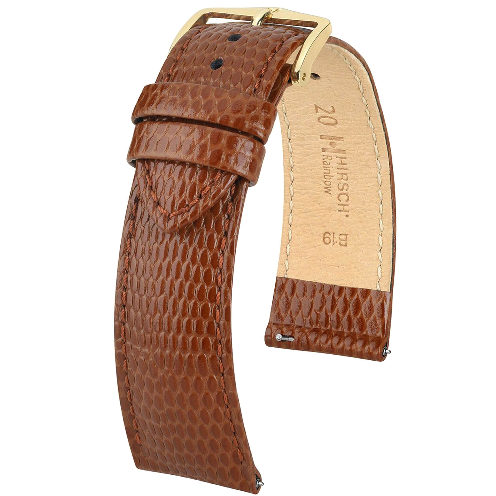 Hirsch RAINBOW Lizard Embossed Leather Watch Strap