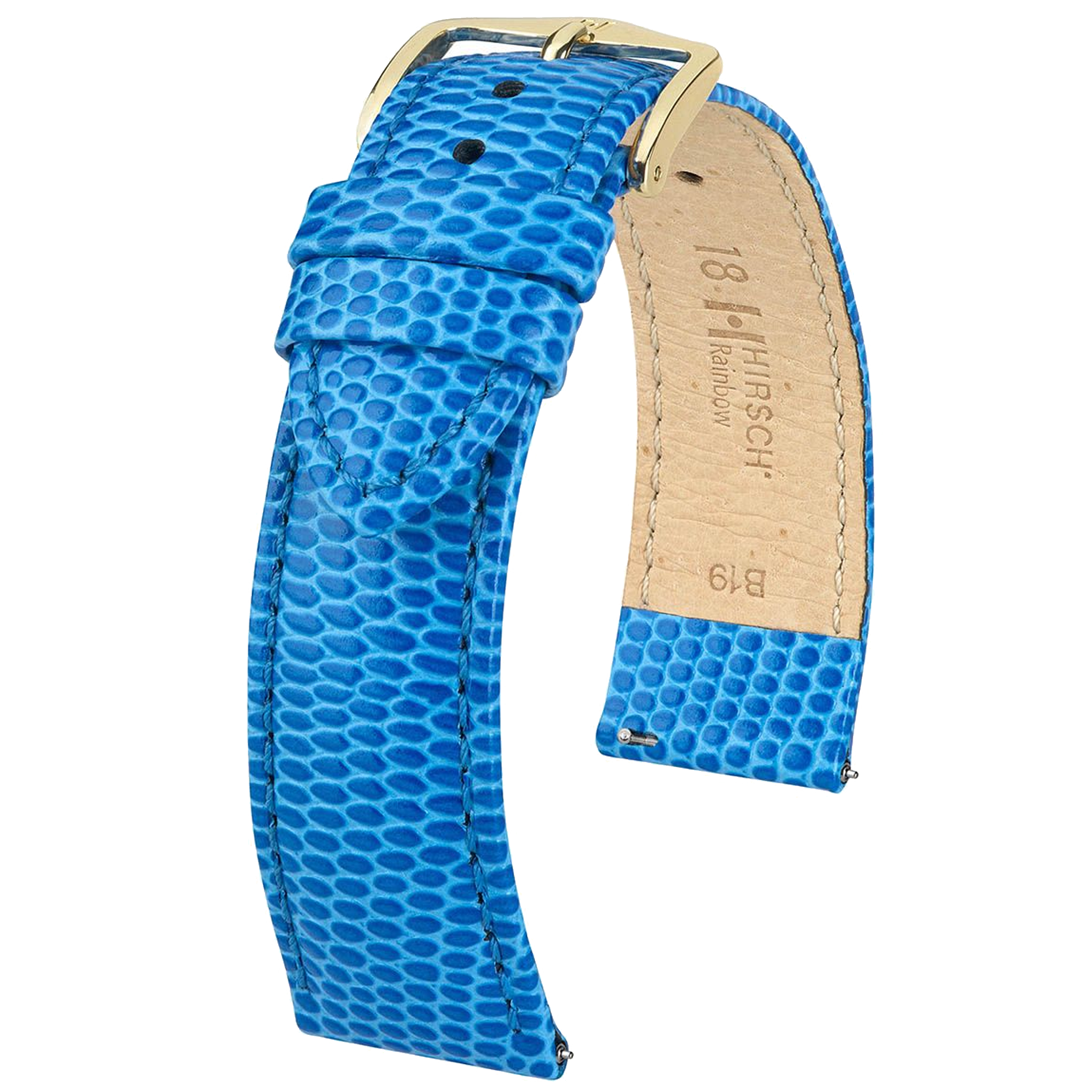 Hirsch RAINBOW Lizard Embossed Leather Watch Strap