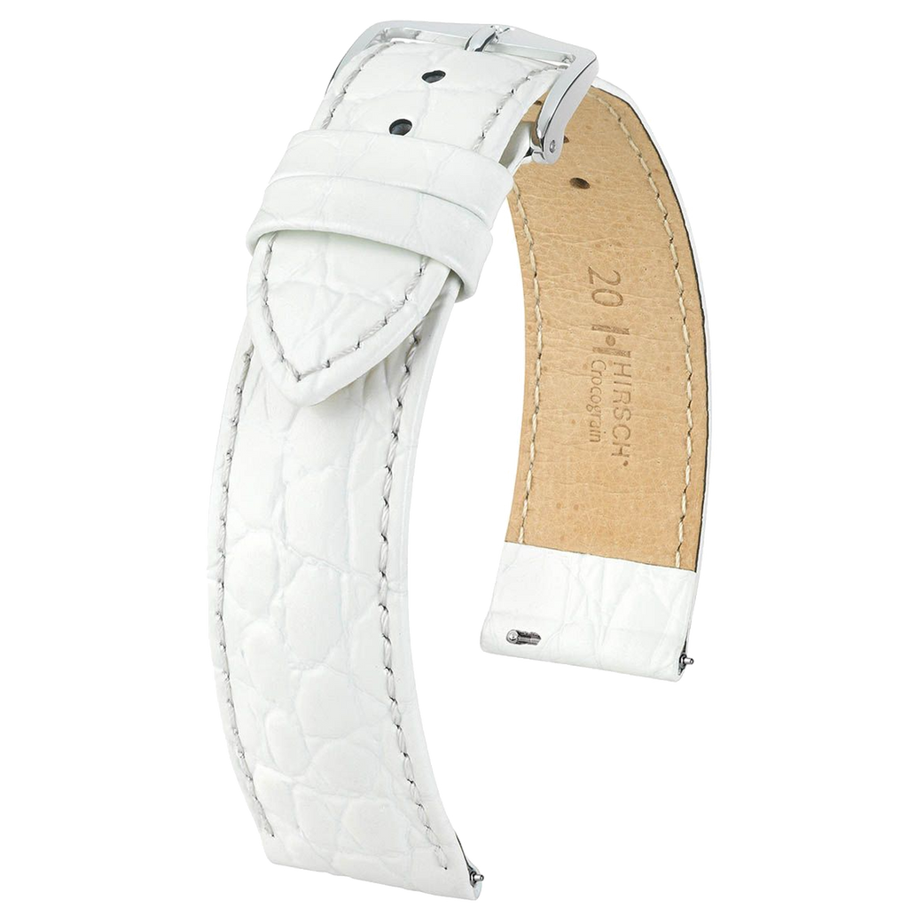 Hirsch CROCOGRAIN Crocodile Embossed Leather Watch Strap