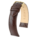Hirsch CROCOGRAIN Crocodile Embossed Leather Watch Strap