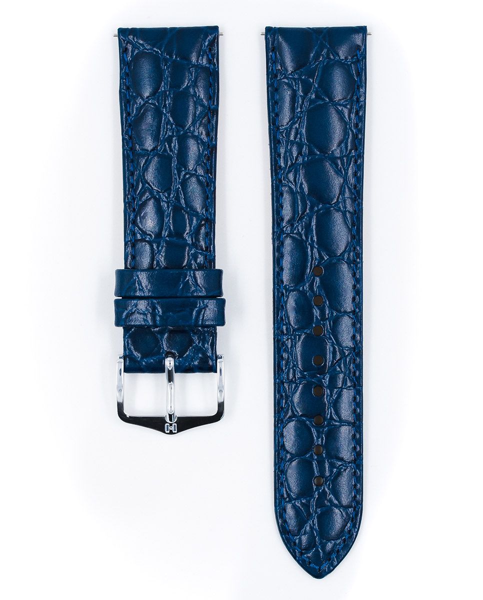 Hirsch CROCOGRAIN Crocodile Embossed Leather Watch Strap