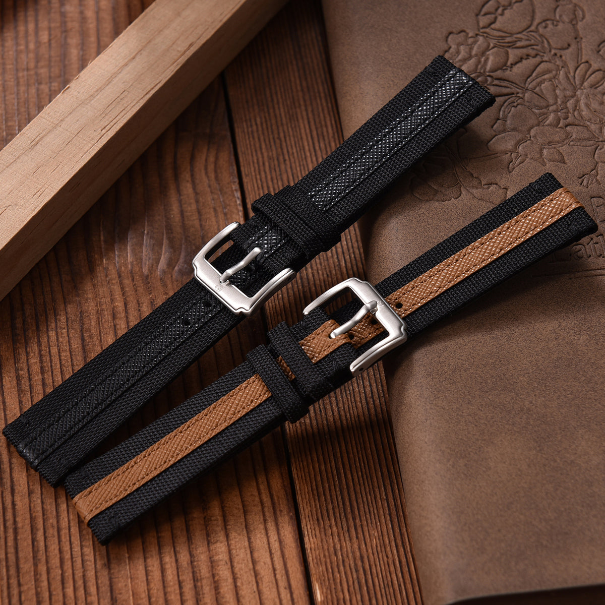 Halifax Watch Bands - Sailcloth &amp; Saffiano Leather Hybrid