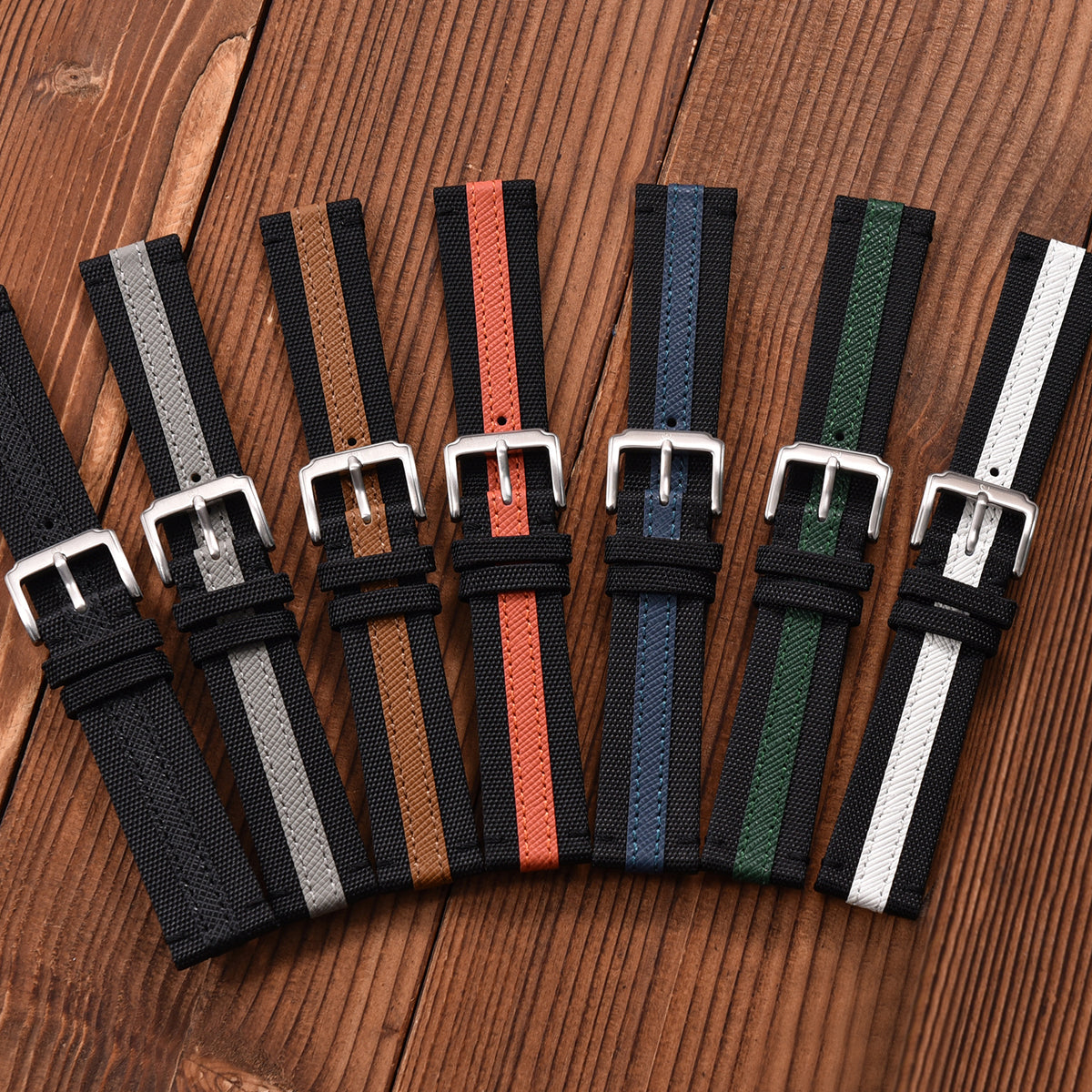 Halifax Watch Bands - Sailcloth &amp; Saffiano Leather Hybrid