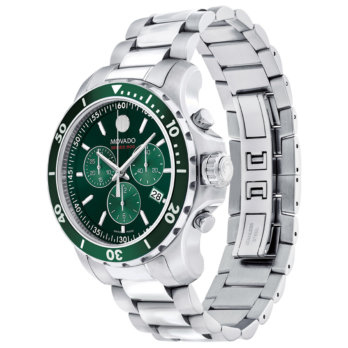 Movado Series 800 Chronograph - Stainless Steel with Green Dial