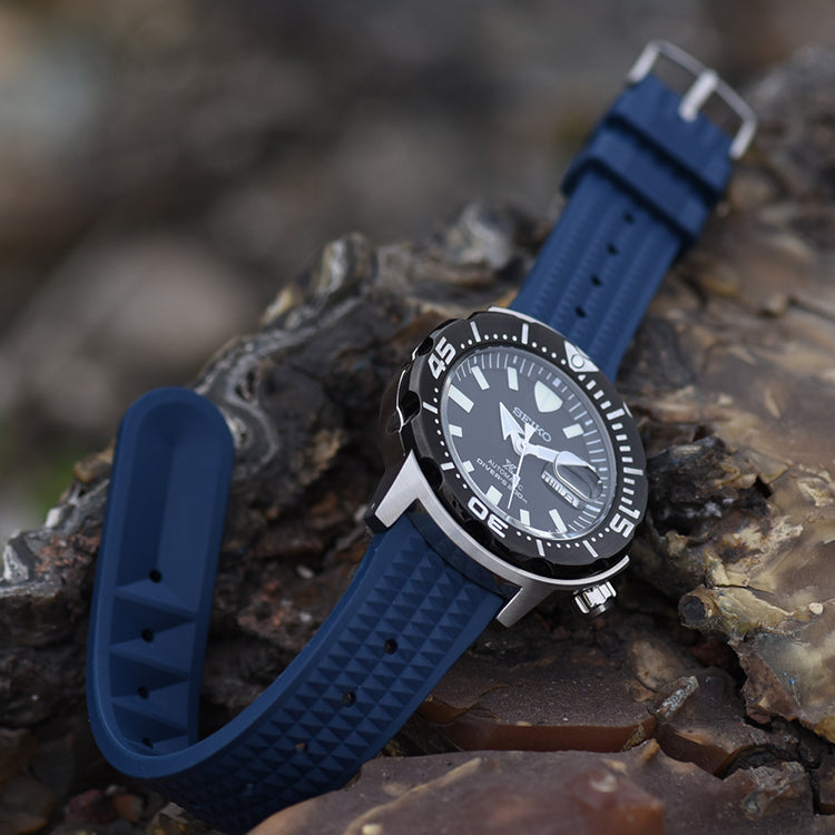 Halifax Watch Bands - Seiko Style Waffle FKM Rubber Strap