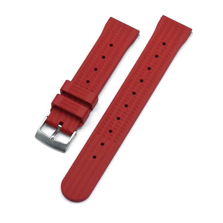 Halifax Watch Bands - Seiko Style Waffle FKM Rubber Strap