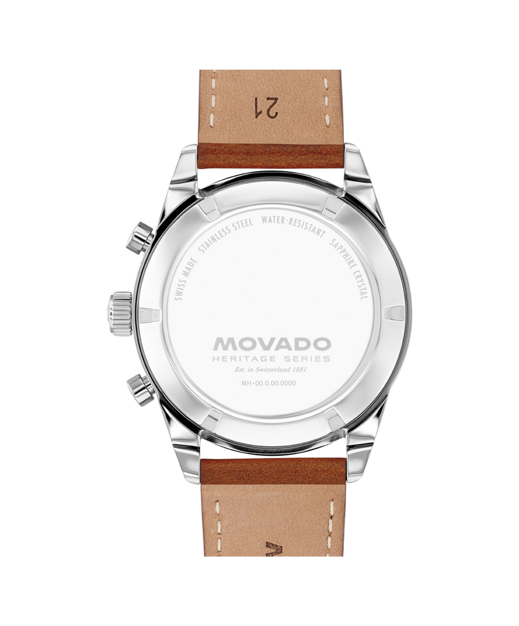 Movado Heritage Calendoplan S Chronograph 3650202 back view