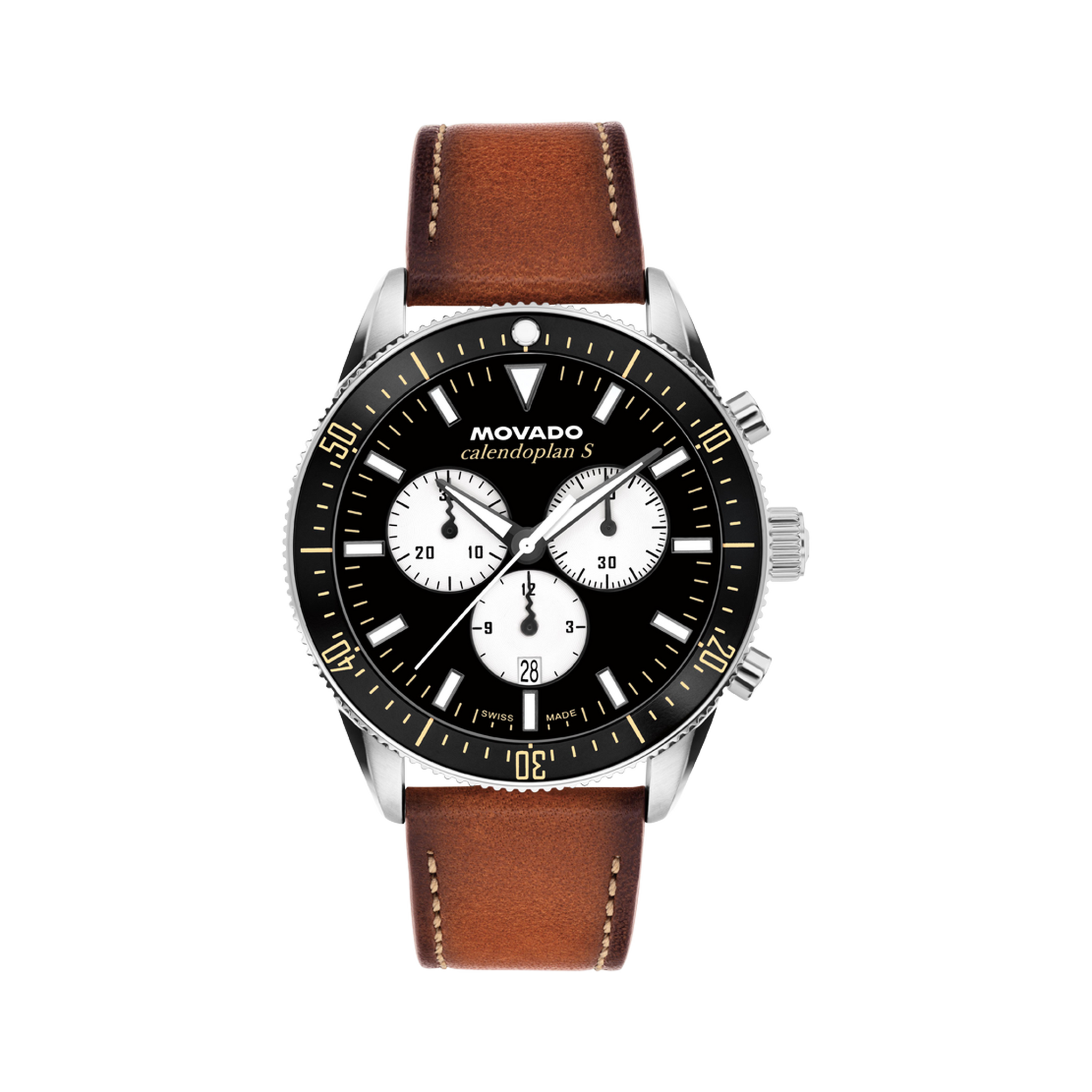 Movado Heritage Calendoplan S Chronograph 3650202 front view