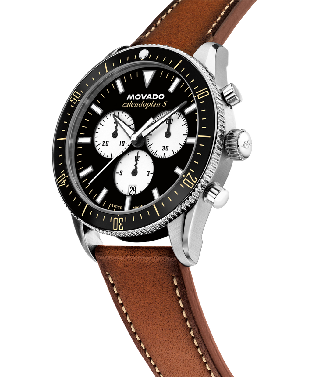 Movado Heritage Calendoplan S Chronograph 3650202 profile view