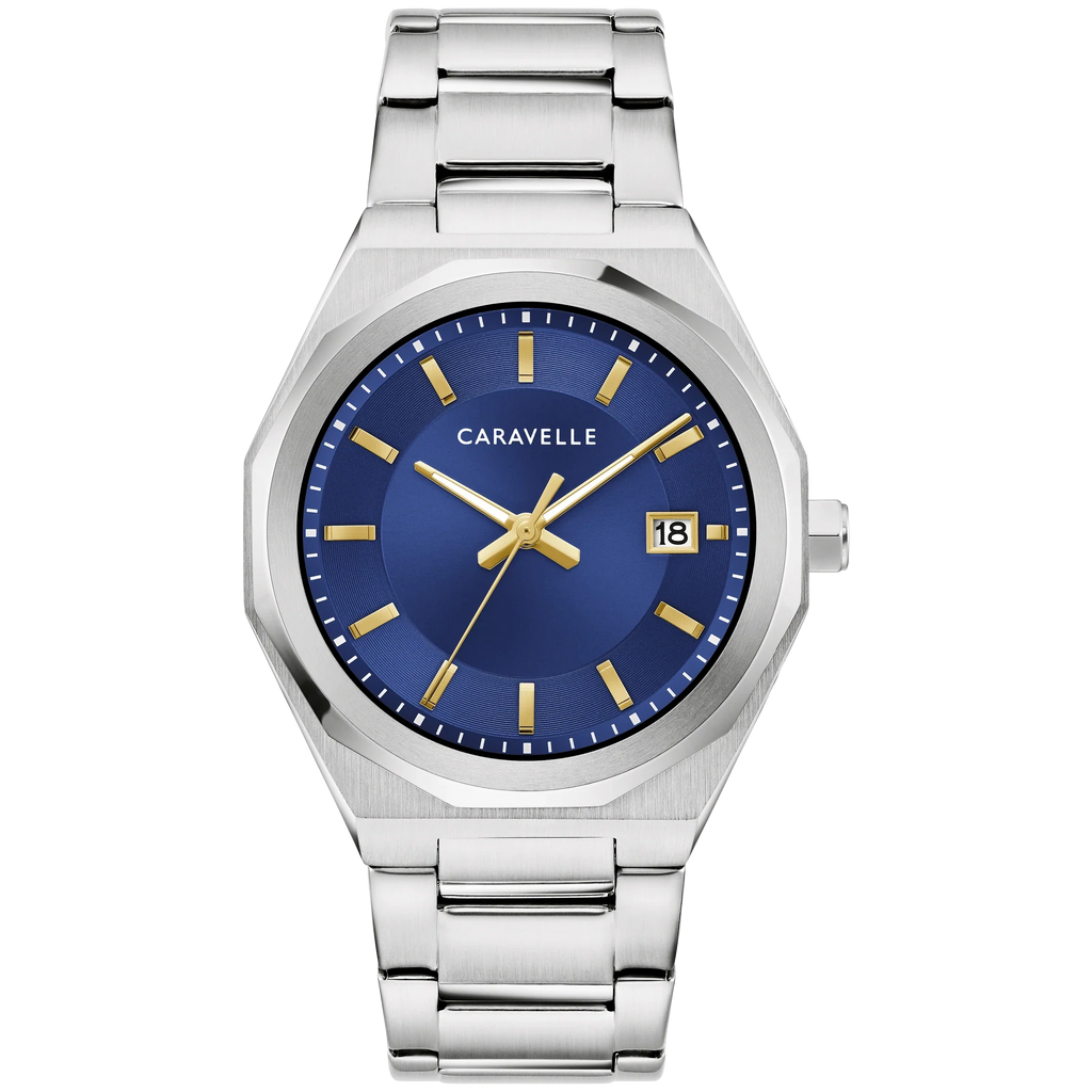 Caravelle Classic - 40mm Blue Dial Silver-Tone (43B181) front view