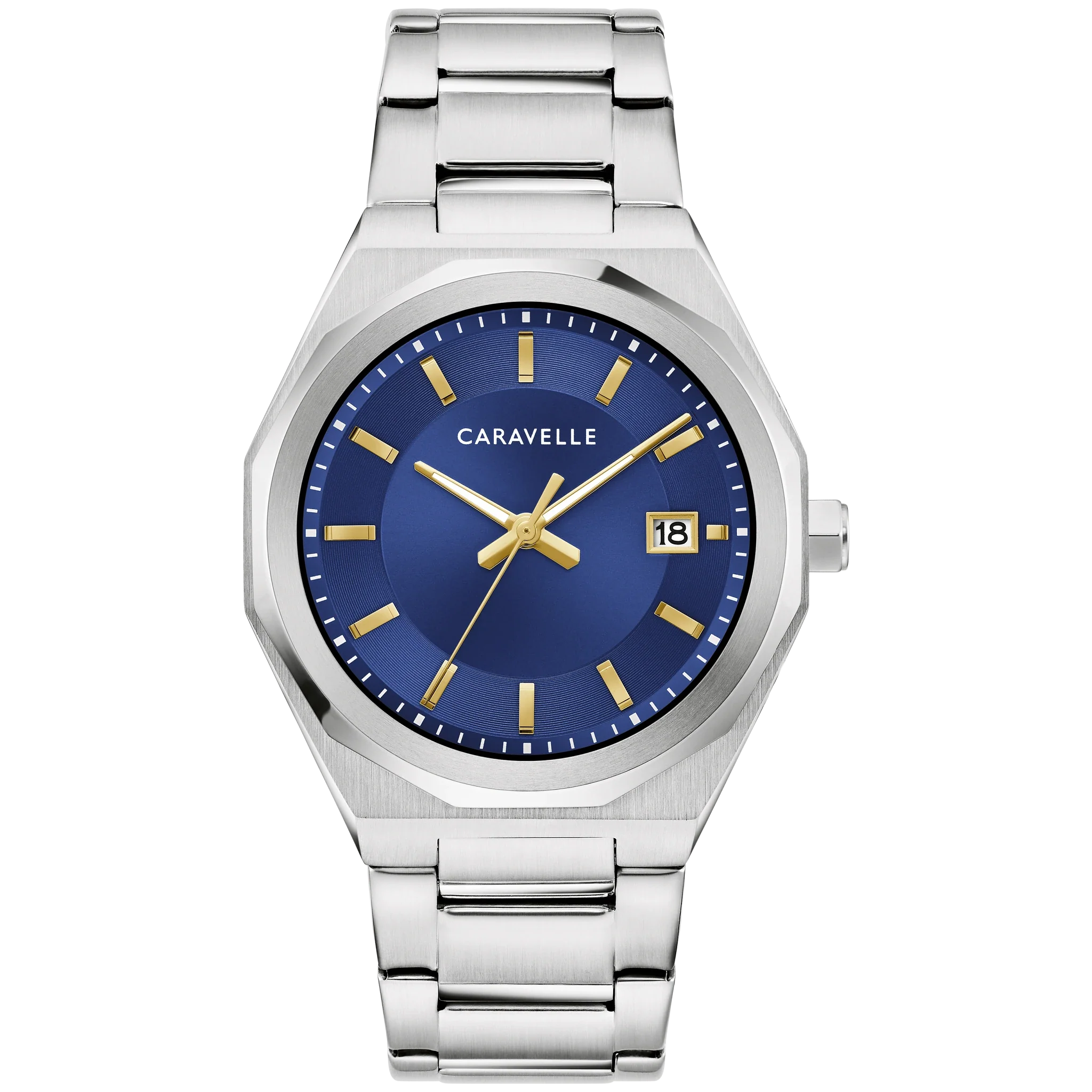 Caravelle Classic - 40mm Blue Dial Silver-Tone (43B181) front view