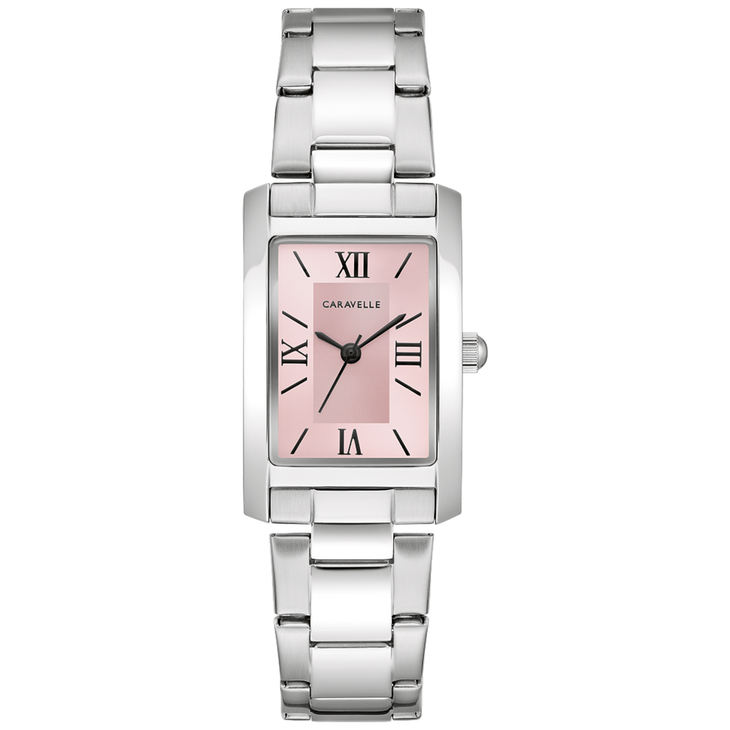 Caravelle Dress - 21mm Pink Dial Silver-Tone (43L224) front view