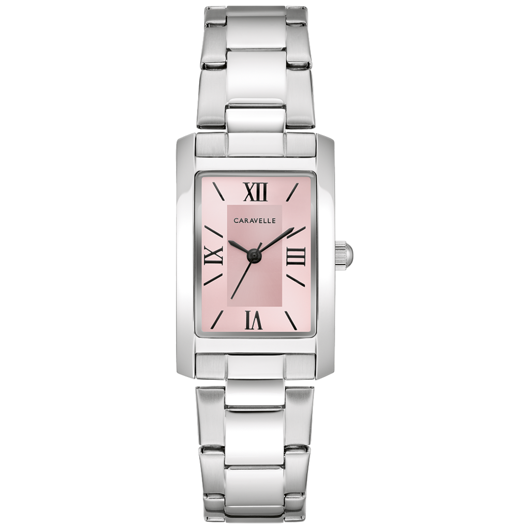 Caravelle Dress - 21mm Pink Dial Silver-Tone (43L224) front view