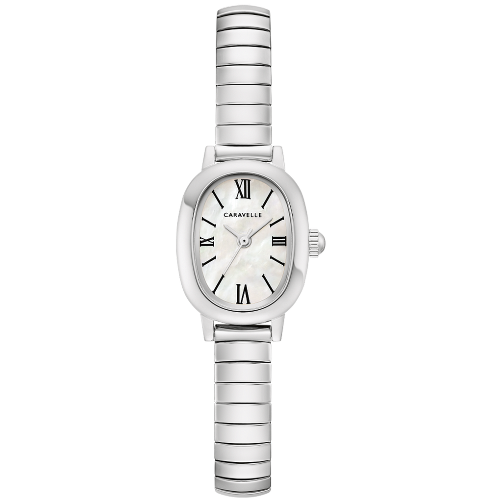 Caravelle Classic - 18.5mm White Dial Silver-Tone (43L230) front view