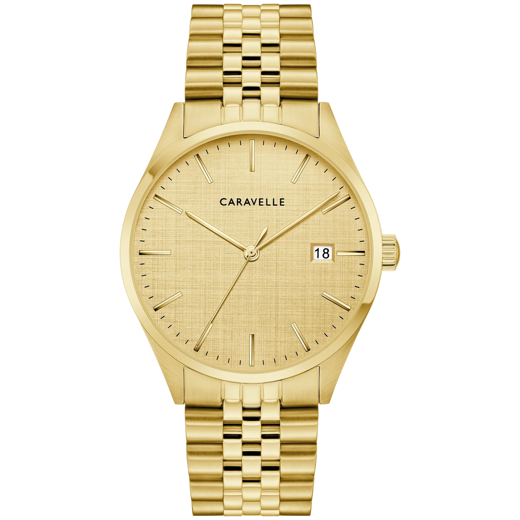 Caravelle Classic - 39mm Champagne Dial Gold-Tone (44B132) front view