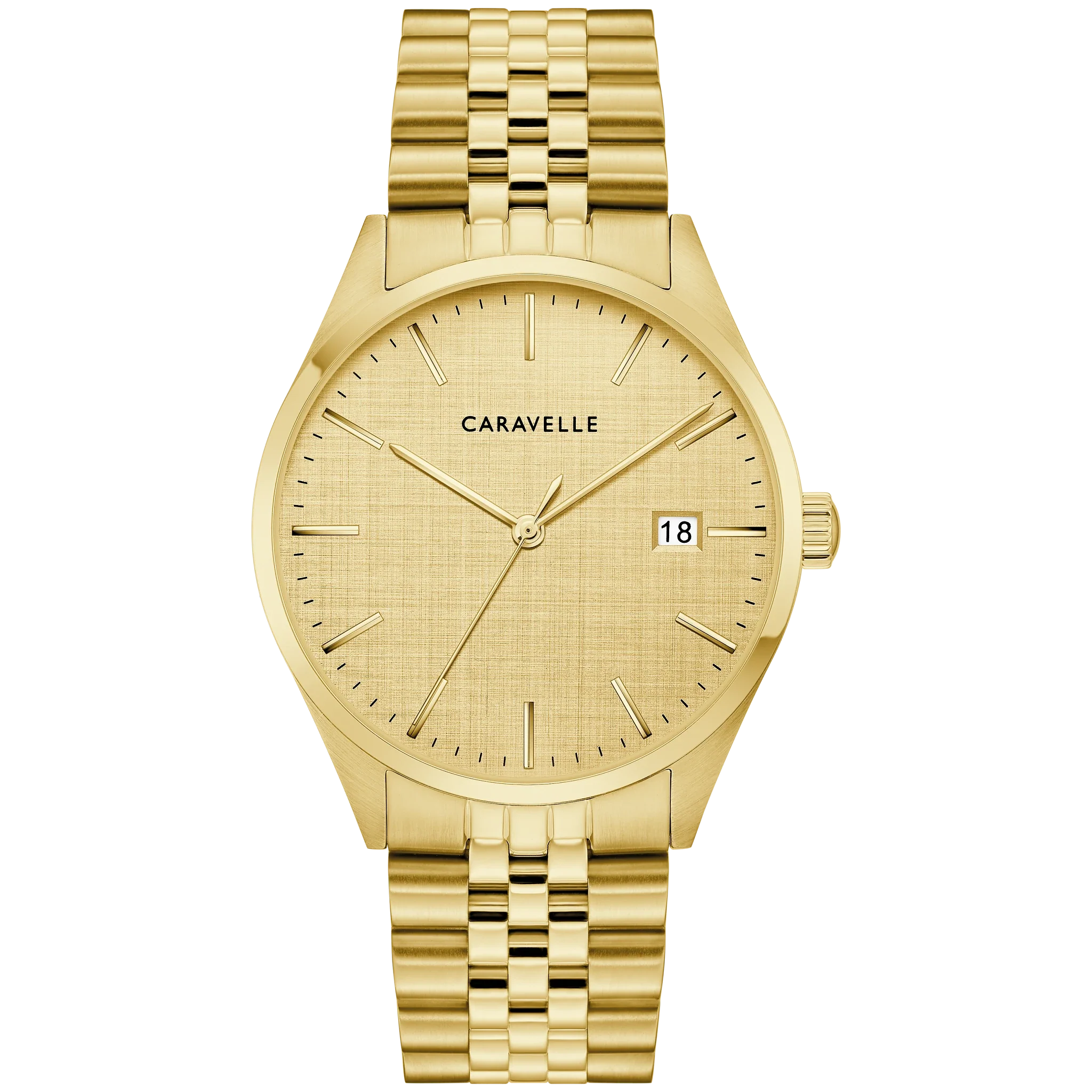 Caravelle Classic - 39mm Champagne Dial Gold-Tone (44B132) front view