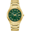 Caravelle Classic Dress - 40mm Green Dial Gold-Tone (44B134) front view
