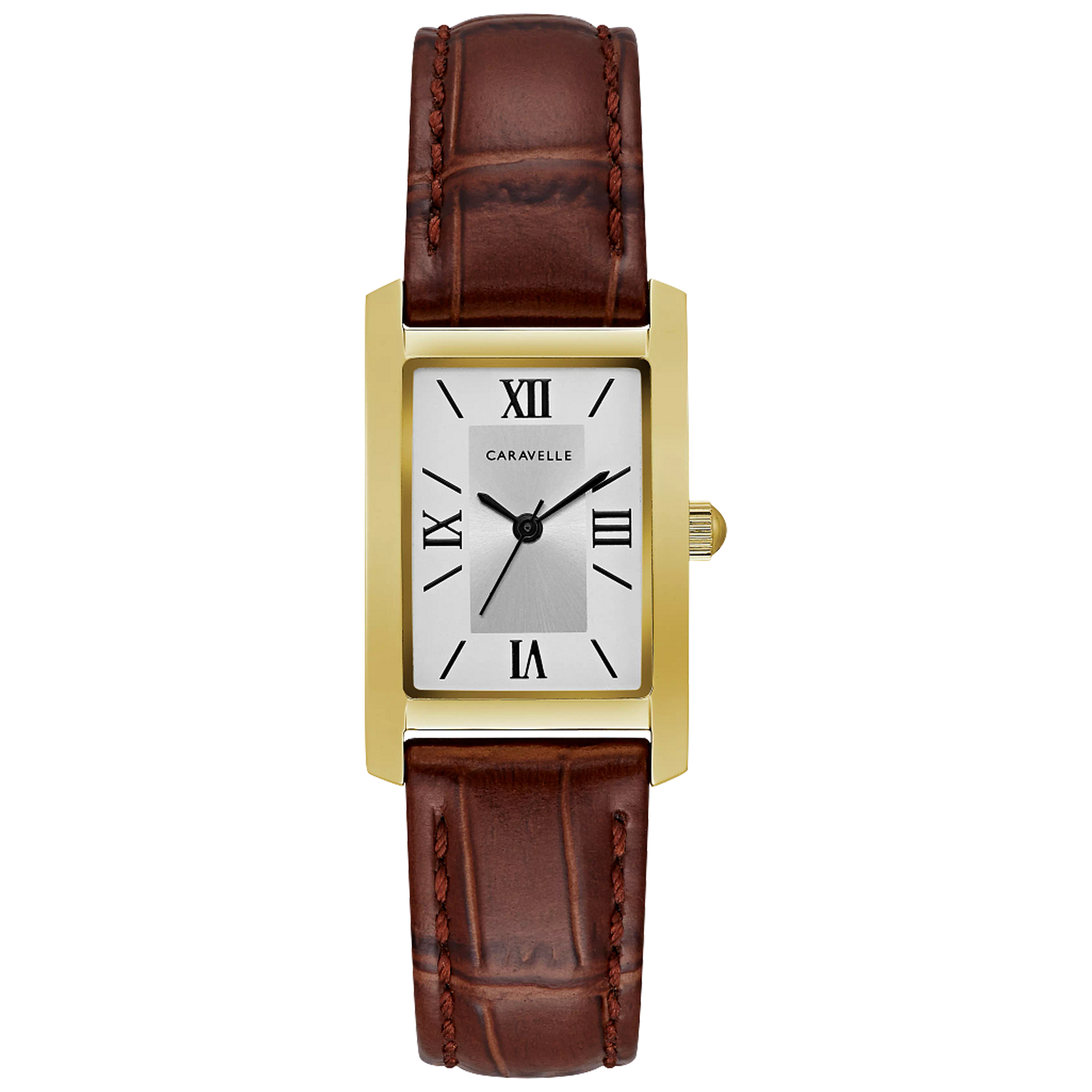 Caravelle Dress - 21mm Silver-Tone Dial Gold-Tone (44L234) front view