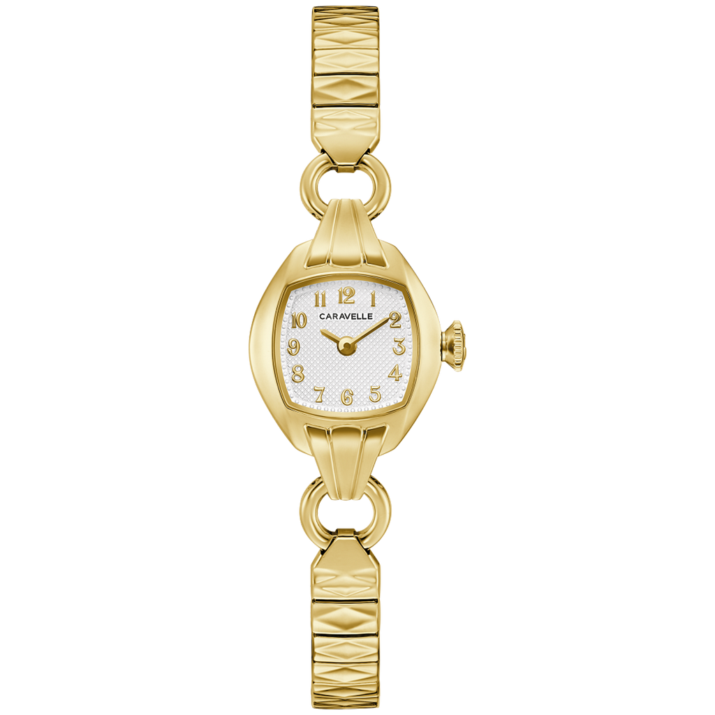 Caravelle Vintage Classic - 19mm Silver-Tone Dial Gold-Tone (44L267) front view