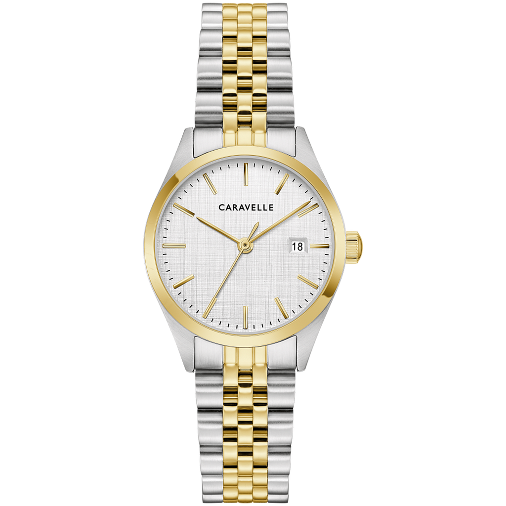 Caravelle Classic - 28mm Silver-Tone Dial Two-Tone (45M121) front view