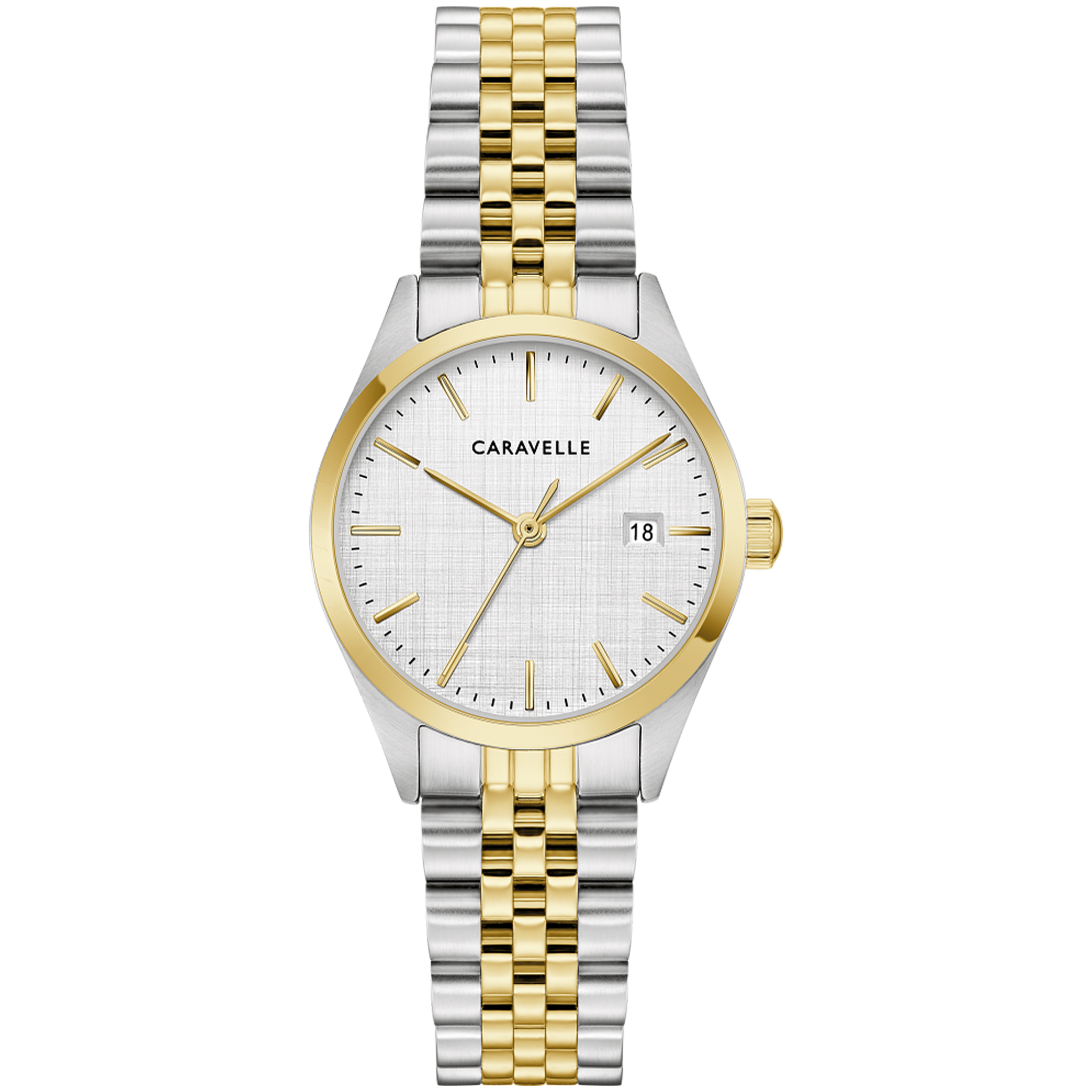 Caravelle Classic - 28mm Silver-Tone Dial Two-Tone (45M121) front view