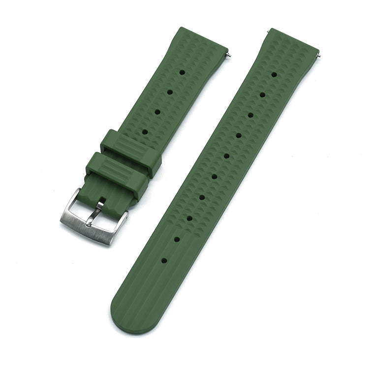 Halifax Watch Bands - Seiko Style Waffle FKM Rubber Strap