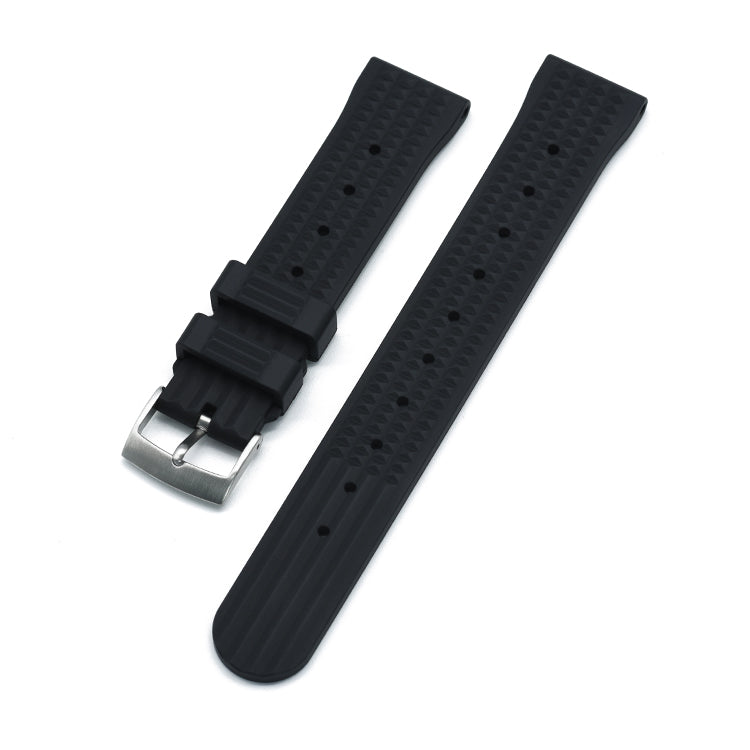 Halifax Watch Bands - Seiko Style Waffle FKM Rubber Strap