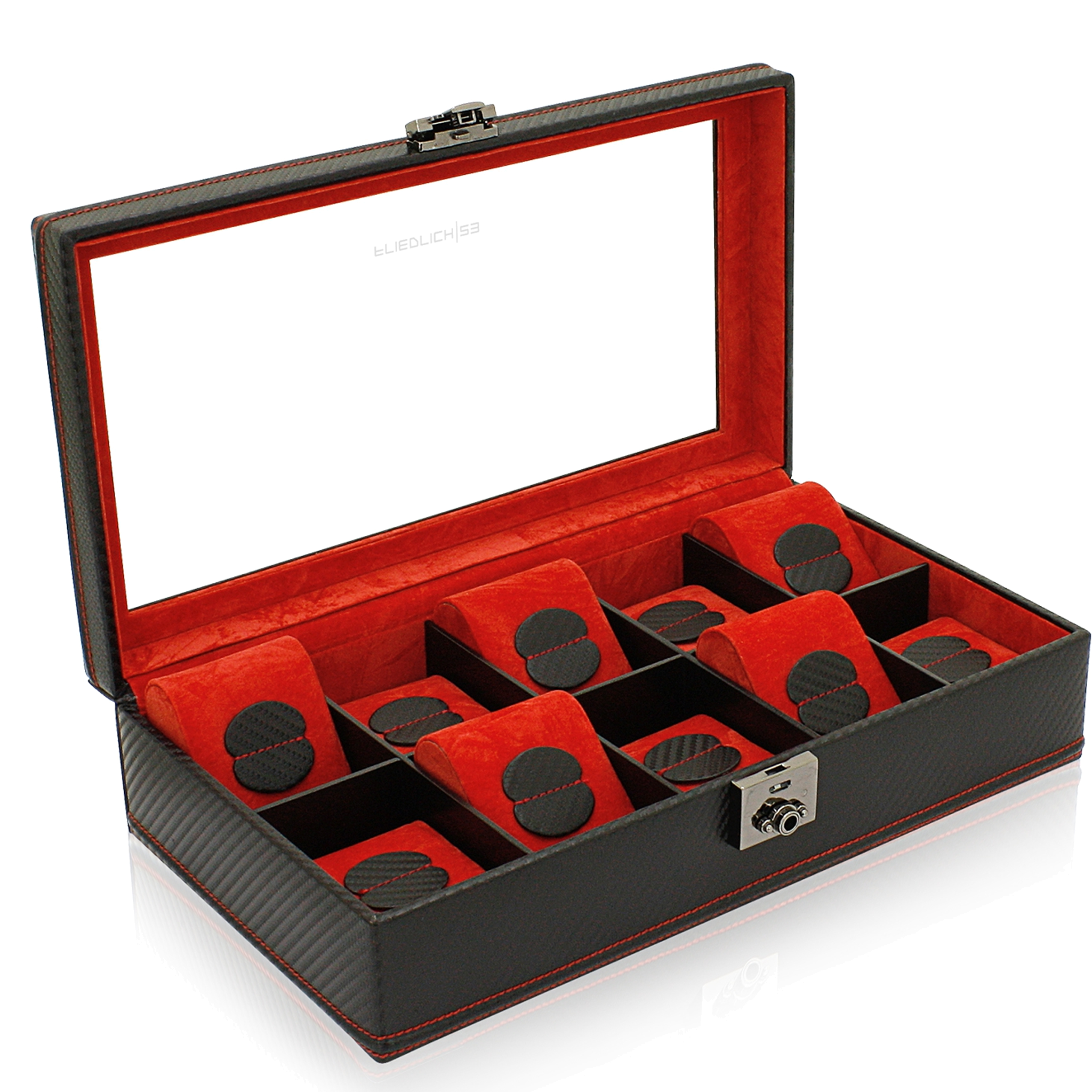 Friedrich23 - Carbon Fiber Look - 10 Watch Box 70021-251