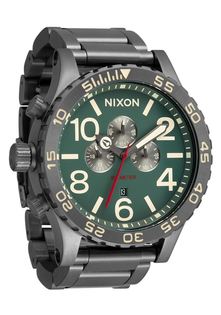 Nixon Watch 51-30 Chrono - Light Gunmetal/DK Forest