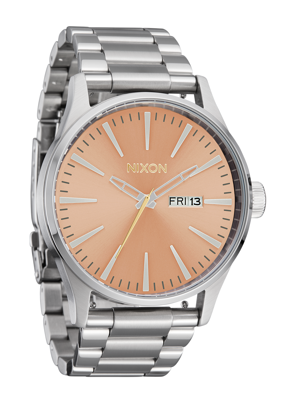 Nixon Sentry SS 42mm - Silver/Coral