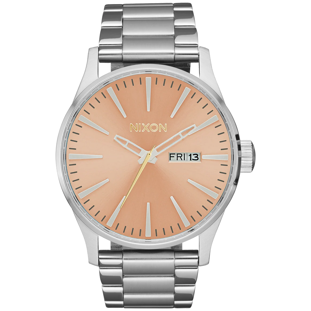 Nixon Sentry SS 42mm - Silver/Coral